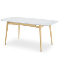 Kelsey Marble Dining Table, White Wash
