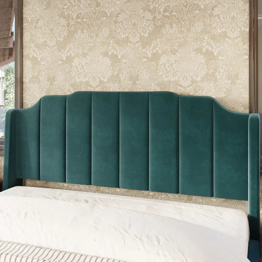 Lasater Queen Size Modern Curved Upholstered Bed