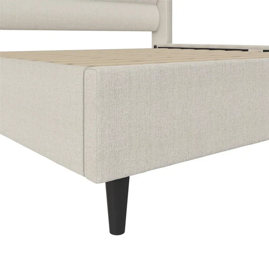 Louis King Upholstered Wingback Bed