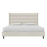 Louis King Upholstered Wingback Bed
