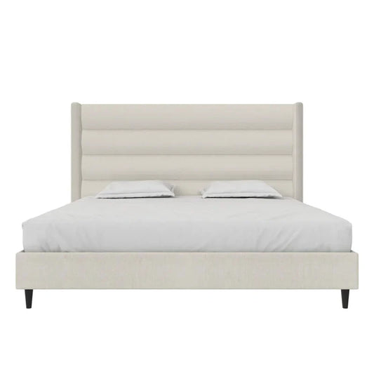 Louis King Upholstered Wingback Bed