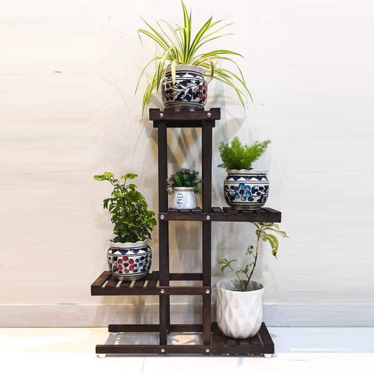 MDF Plant Stand, Medium, Brown,35.6 x 71.1 x 22.9Cms, Engineered Wood