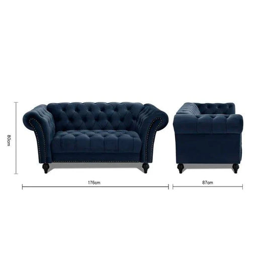 Mayfair Grey 2 Seater Chesterfield Sofa