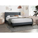 Modern Diamond Charcoal Burlap Headboard Bed