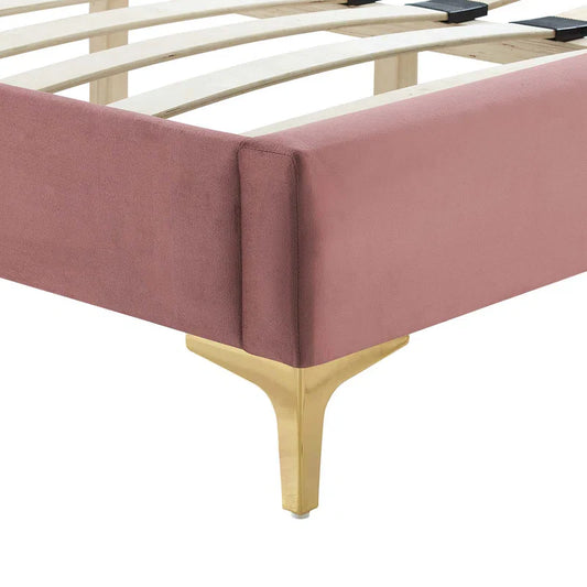 Modway Leah Chevron Tufted Performance Velvet Platform Bed