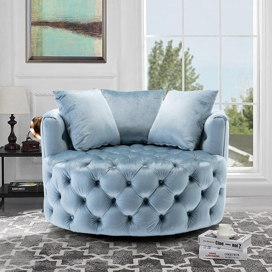 Wide Tufted  Barrel chair Tufted Arm Chair