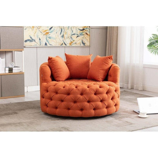 Wide Tufted  Barrel chair Tufted Arm Chair