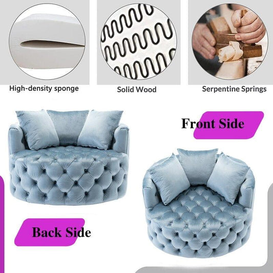 Wide Tufted  Barrel chair Tufted Arm Chair