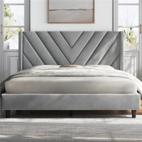 Permelia Upholstered Wingback Bed