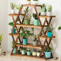 Plant Stand: Wood Square Etagere Plant Stand