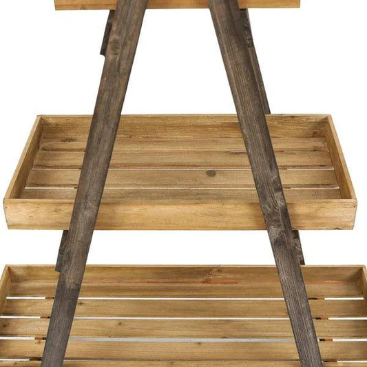 Plant Stand: Wooden 3 Shelve Plant Stand