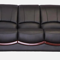 Leatherette 3 Seater Sofa in Eerie Black Colour