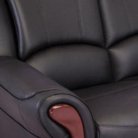 Leatherette 3 Seater Sofa in Eerie Black Colour