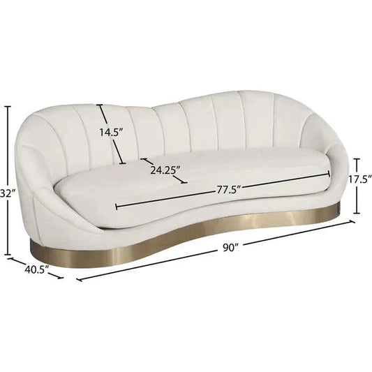 Velvet Curved Sofa