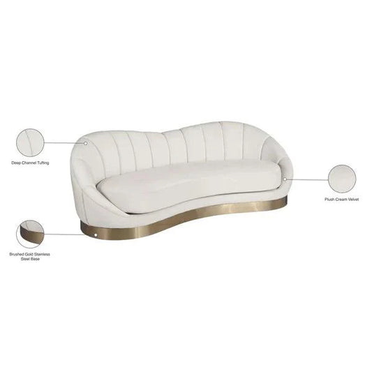 Velvet Curved Sofa