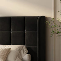 Soley Upholstered Wingback Bed