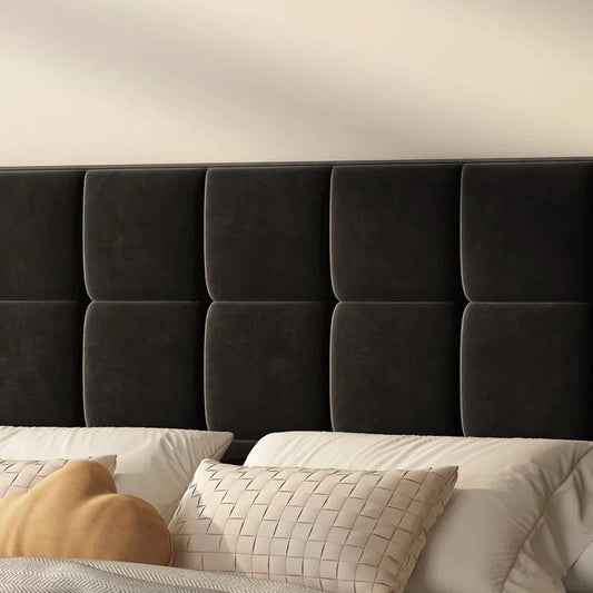 Soley Upholstered Wingback Bed