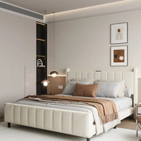 Classic Comfort Upholstered Bed with Storage Headboard and Charging Station