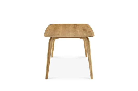Vincent Solid Oak Dining Table – Modern Curved Edge Design for Contemporary Spaces
