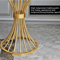 Maeve Marble & Metal Sofa Side Table for Living Room