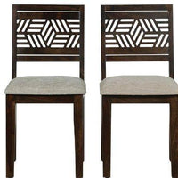 Wooden Aptitude Arm Solid Wood Cushioned Dining Chair Set of 2 PCs