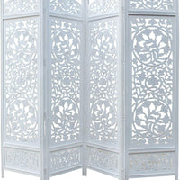 4 Panel Wooden Partition for Living Room & Office in White Colour