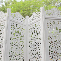 4 Panel Wooden Partition for Living Room & Office in White Colour