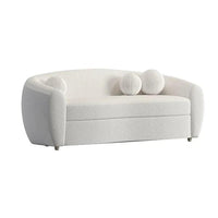 Joel White Teddy Velvet 3 Seaters Curved Sofa for Living Room