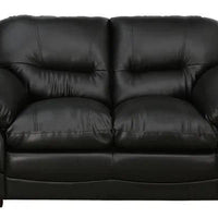 Leatherette 2 Seater Sofa In Black