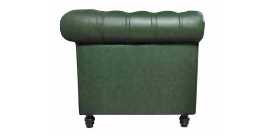 Leatherette Chesterfield 2 Seater Sofa In Olive Green Finish