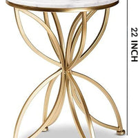 Jett Golden Flower Sofa Side Table