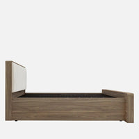 Symo King Size Bed in Bella Noce & Glossy White Colour with Hydraulic Storage
