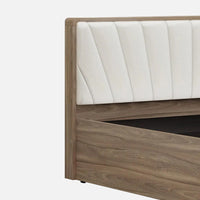 Symo King Size Bed in Bella Noce & Glossy White Colour with Hydraulic Storage