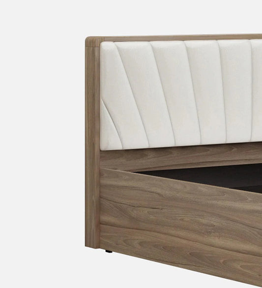 Symo King Size Bed in Bella Noce & Glossy White Colour with Hydraulic Storage