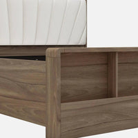 Symo King Size Bed in Bella Noce & Glossy White Colour with Hydraulic Storage