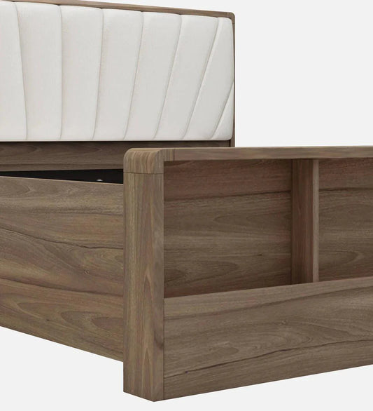 Symo King Size Bed in Bella Noce & Glossy White Colour with Hydraulic Storage