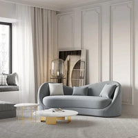 Ryan Gray Velvet Upholstered Sofa 3-Seater Sofa Solid Wood Frame