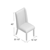 Wooden Back Side Dinning Chair in Medium Gray