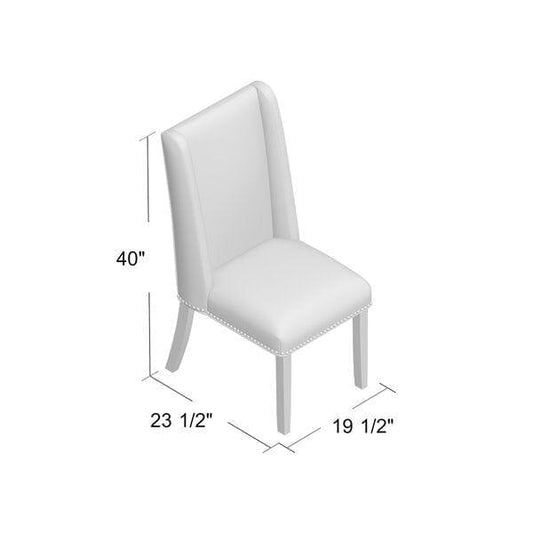 Wooden Back Side Dinning Chair in Medium Gray
