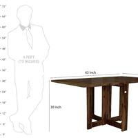 Sheesham Wood foldable dining table in walnut finish