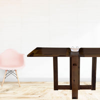 Sheesham Wood foldable dining table in walnut finish