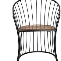 Beautiful Wooden & Wrought Iron Living Room Chair