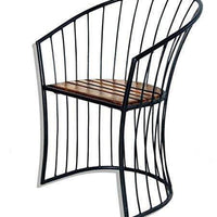 Beautiful Wooden & Wrought Iron Living Room Chair