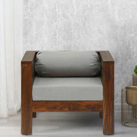 Sheesham Wood 1 Seater Sofa In Provincial Teak Finish