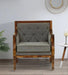 Sheesham Wood 1 Seater Sofa In Grey Colour