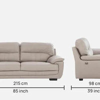 Leather 3 Seater Sofa in Cream Colour