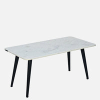 Marble Coffee Table in White Finish