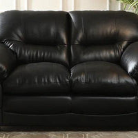 Leatherette 2 Seater Sofa In Black