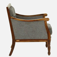 Sheesham Wood 1 Seater Sofa In Grey Colour