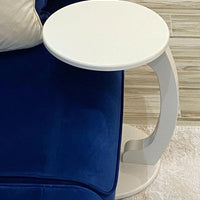 C Shaped End Table,Round C Table, Snack Side Table, C Shaped End Table for Sofa and Bed Side, Round Side Tables Living Room & Bedroom